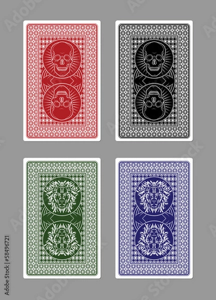 Fototapeta Custom Playing Card Designs/Skulls and Lions