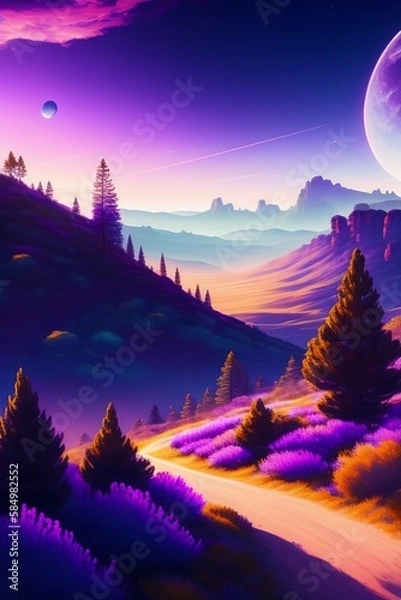 Obraz sunset in the mountains