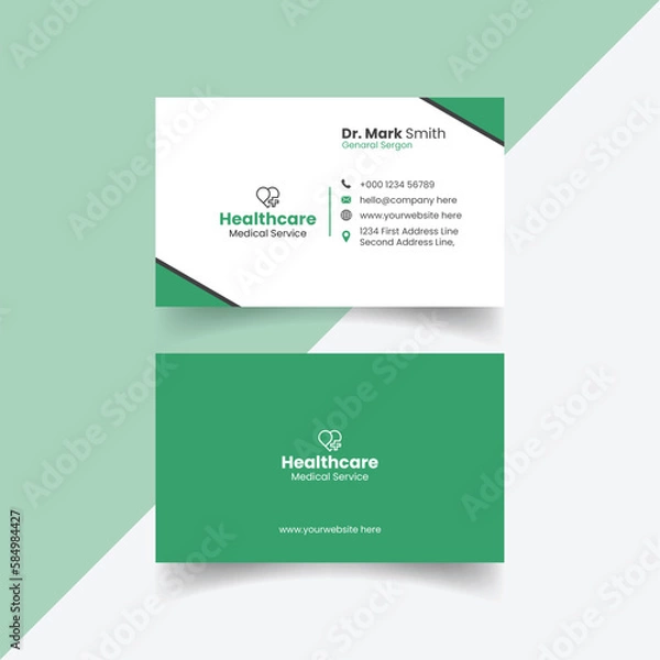 Fototapeta Medical Business Card Design Template