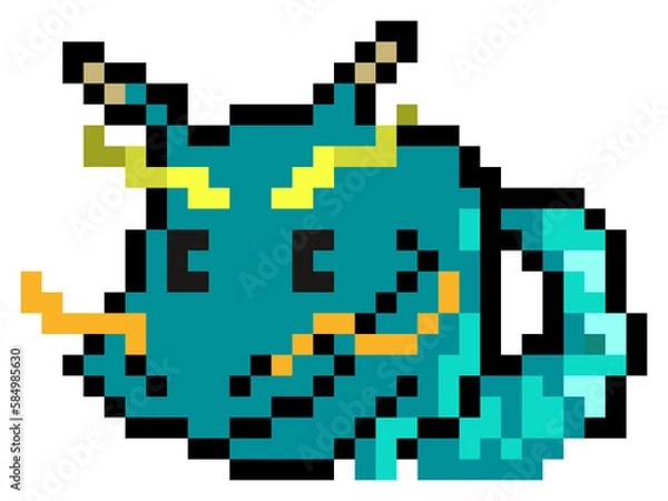 Fototapeta 青龍のドット絵