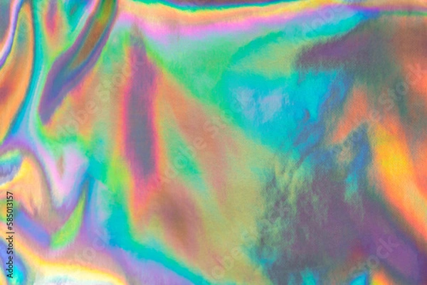 Fototapeta Multicolored shimmering holographic texture. Trippy background backdrop