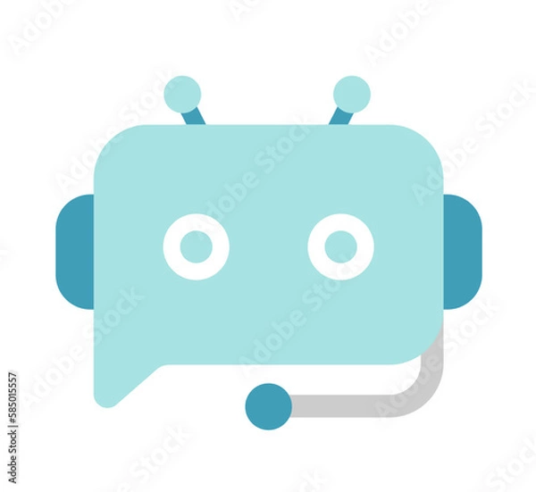 Fototapeta AI chat bot vector icon illustration