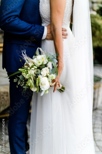 Obraz Brautpaar mit Brautstrauß