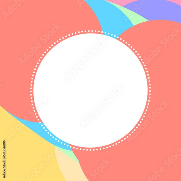 Fototapeta Sticker on color abstract background. Vector decorative cover with ornate circle.