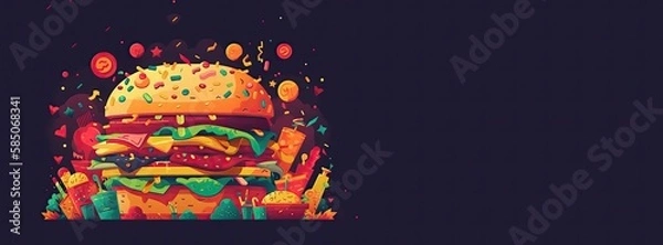 Fototapeta hamburger day, with generative ai