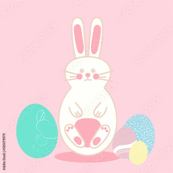 Fototapeta easter bunny with eggs