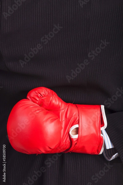 Fototapeta Businessman boxing