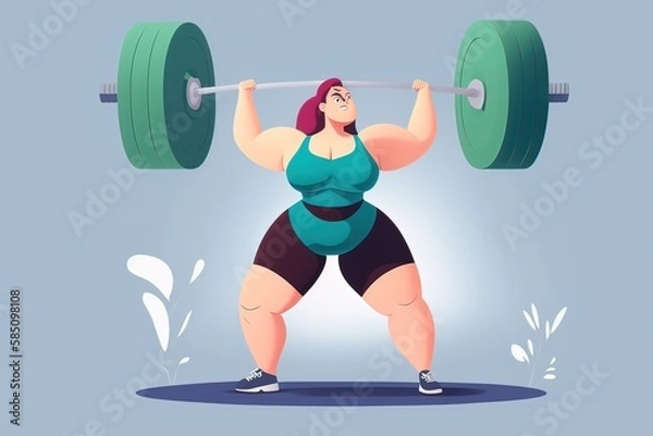 Obraz woman lifting weights vector 