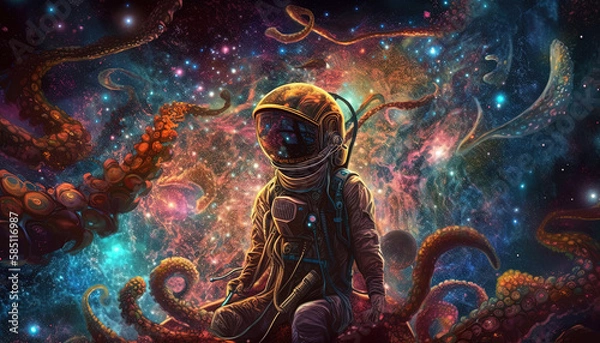 Fototapeta Abstract space art. created using generative Ai