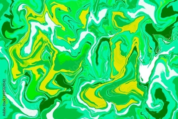 Fototapeta Stunning abstract background  of fluid and dynamic green colors, reminiscent of the swirling patterns found in marble or colorful crystals