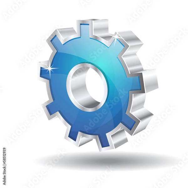 Fototapeta 3D Mechanical Gear Vector Icon