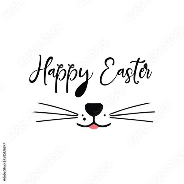 Fototapeta Happy Easter SVG, Happy Easter banner. Trendy Easter design with typography, greeting card, header for website, eggs, bunny ears, in pastel colors.