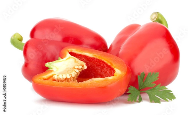 Fototapeta Red peppers isolated on white background