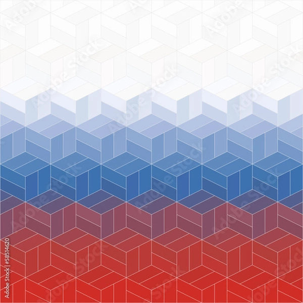 Obraz Russian flag of geometric shapes. Vector illustration. 
