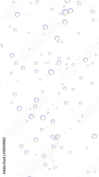 Obraz 上がっていく白色の小さな泡　縦型　シャボン玉　アルファチャンネル付png	