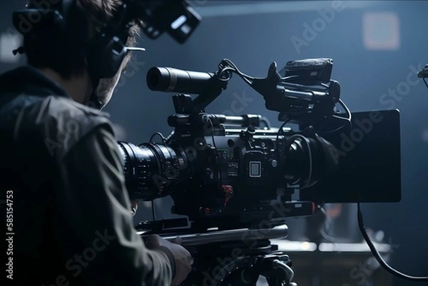 Fototapeta ﻿A man using a camera - Generative AI