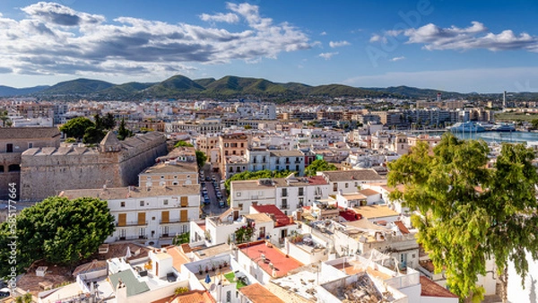 Obraz Ibiza Old Town Roofs Panorama