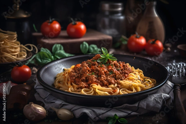 Obraz pasta with tomato sauce