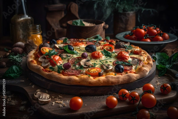 Obraz pizza with tomatoes