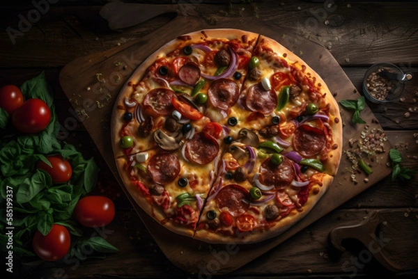 Obraz pizza with vegetables