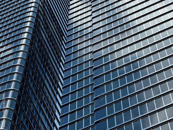 Fototapeta Skyscraper with blue windows