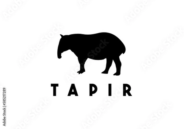 Fototapeta illustration vector  graphic design of Tapirs Silhouette Image vector clean and simple design