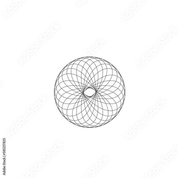 Obraz black line spiral dream catcher pattern