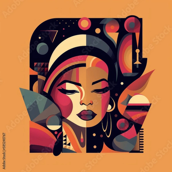 Fototapeta A digital graphic design of a logo for beauty or cosmetics. Generative AI. 