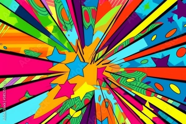 Fototapeta Vibrant and Playful Abstract Pop Art Background for Creative Projects, Generative AI