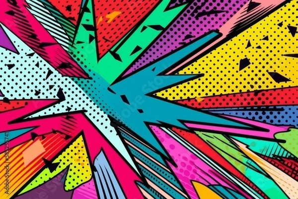 Fototapeta Vibrant and Playful Abstract Pop Art Background for Creative Projects, Generative AI