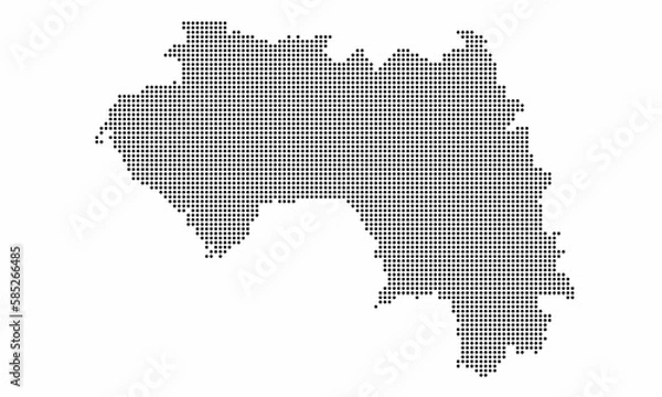 Fototapeta Guinea dotted map with grunge texture in dot style. Abstract vector illustration of a country map with halftone effect for infographic. 