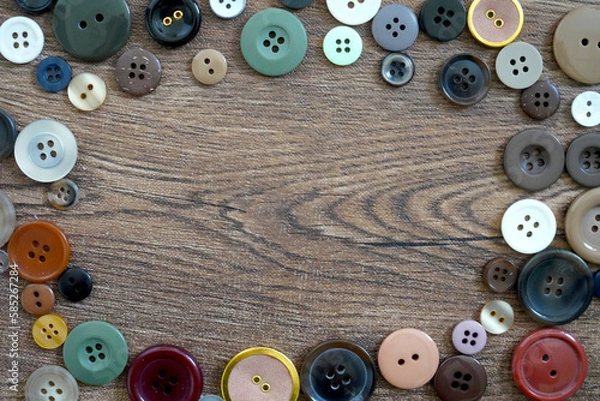 Obraz ボタンで飾った枠の背景画/コピースペース