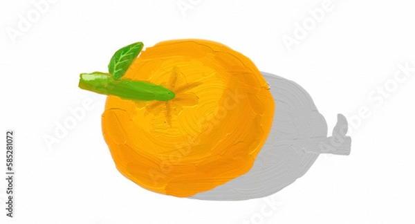 Fototapeta An Orange Fruit Painting. Oranges are round orange-coloured fruit that grow on a tree which can reach 10 meters.