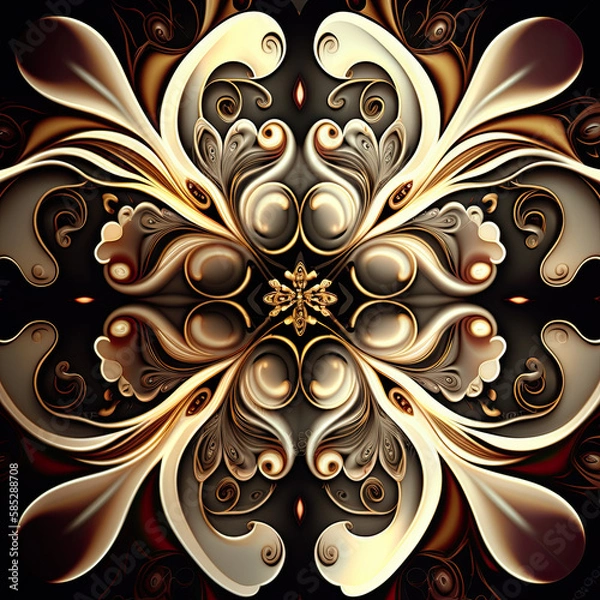Fototapeta Elegant abstract art background pattern on dark background
