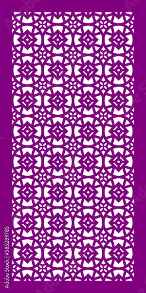 Fototapeta Simple Vector Pattern for Laser Cutting, Decoration, and Ornament. Metal design, wood carving, vector.
