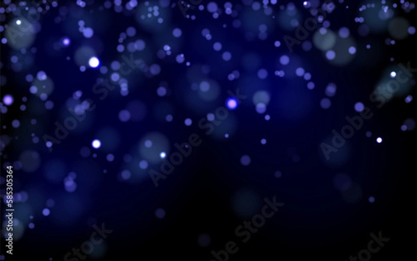 Fototapeta Dark and blue color bokeh soft light abstract background, Vector eps 10 illustration bokeh particles, Background decoration