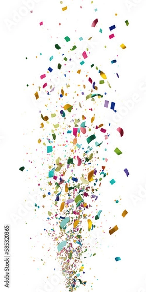 Fototapeta A vibrant burst of multicolored confetti spreads across a transparent background, adding a festive and celebratory touch to any design.Generative AI