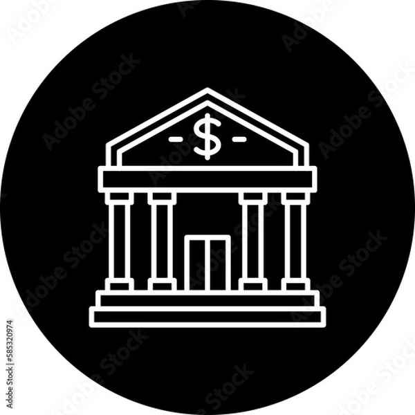 Fototapeta Bank Line Inverted Icon