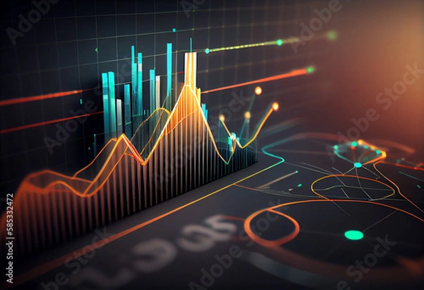 Obraz Business graph or chart stock market or forex trading graph in graphic concept suitable for financial investment or Economic trends business. Generative AI