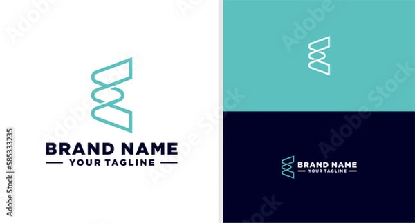 Fototapeta LETTER E LOGO DNA LINE ELEGANCE HEALTHCARE EDITABLE