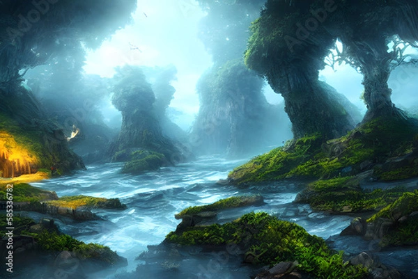 Fototapeta waterfall in the forest