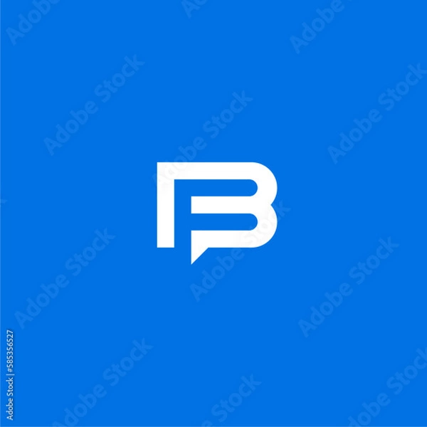 Obraz Letter BF chat logo in negative space