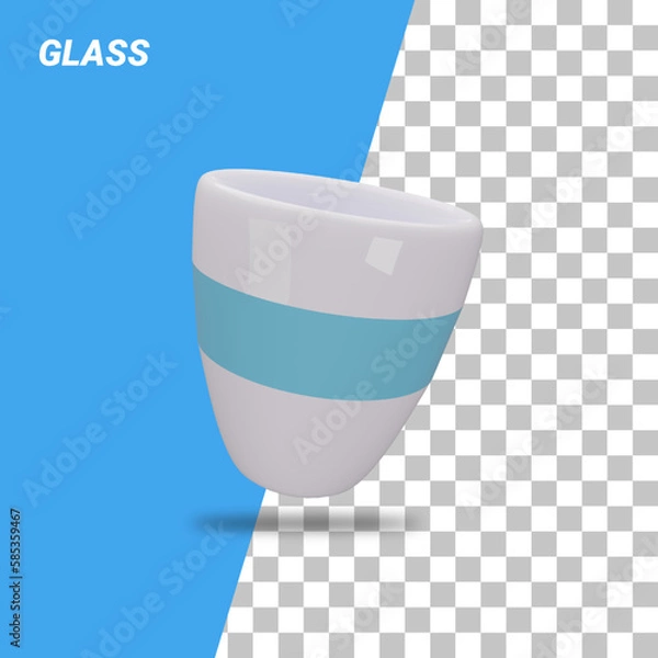 Obraz 3d simple blue glass