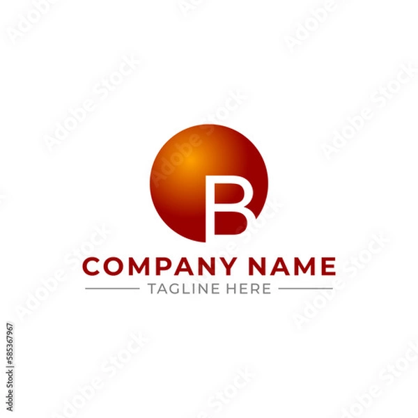 Obraz b circle logo with yellow light