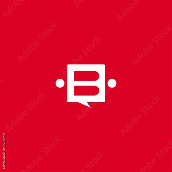 Obraz Square Letter B Chat Logo