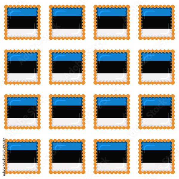 Fototapeta Pattern cookie with flag country Estonia in tasty biscuit