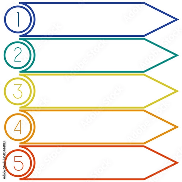 Fototapeta Template from Colourful lines with text areas on five positions 