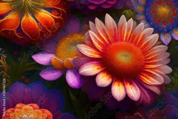 Obraz Creative arrangement of various flowers