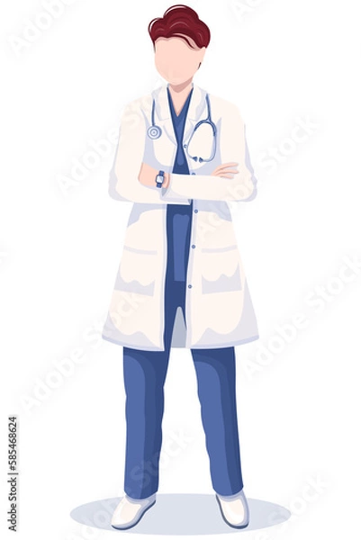 Obraz The man doctor in white uniform. 