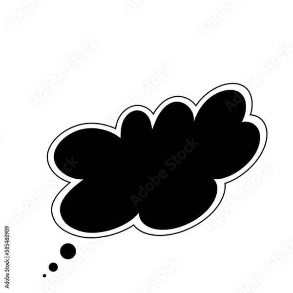 Fototapeta Thought bubble thinking cloud line art vector icon